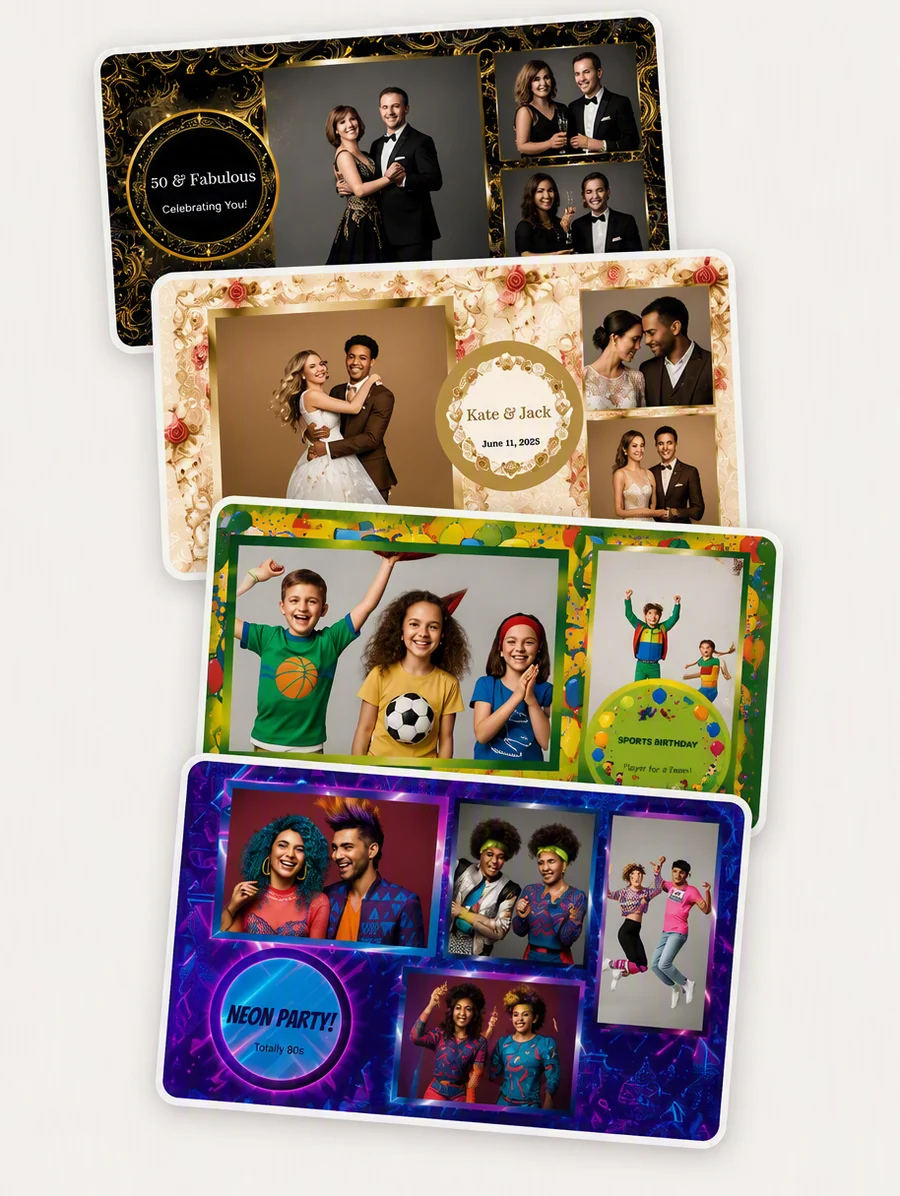 Beispiele für individuelle Fotobox-Layouts